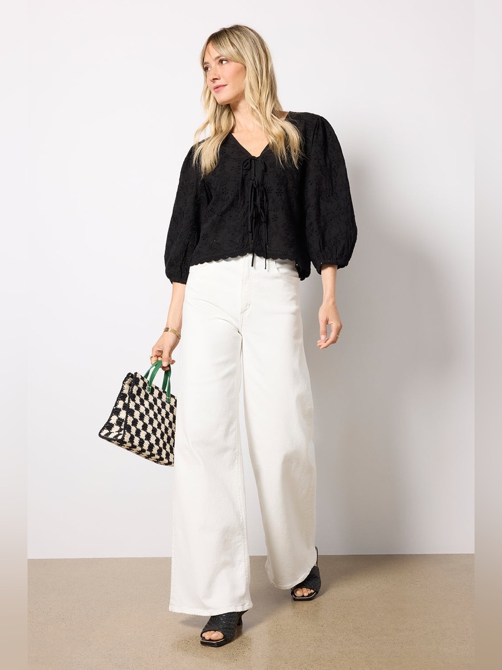 CITIZENS OF HUMANITY lyra crop‎ wide leg jeans in soft white